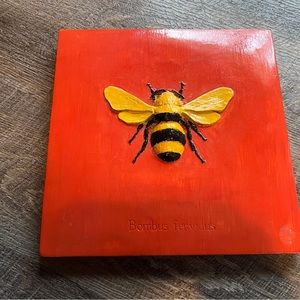 Golden Northern Bumble Bee Bombus fervidus picture ceramic tile wall hanging